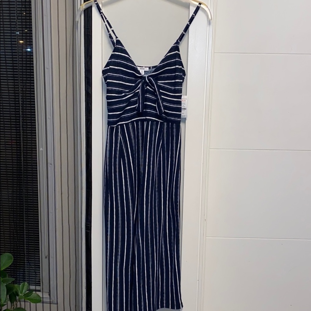 Blue and white striped jumper